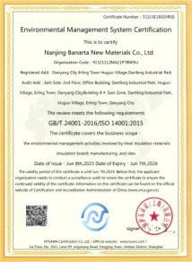 Banarta ISO 14001 certificate